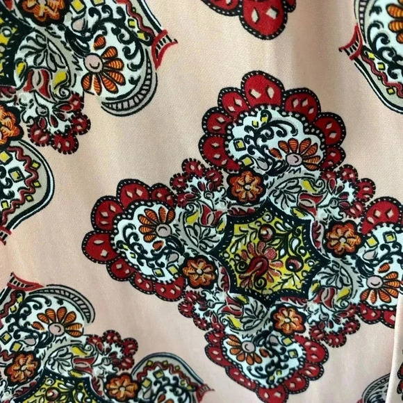 LOFT Small Pink Paisley Peplum Blouse Top - Picture 4 of 6